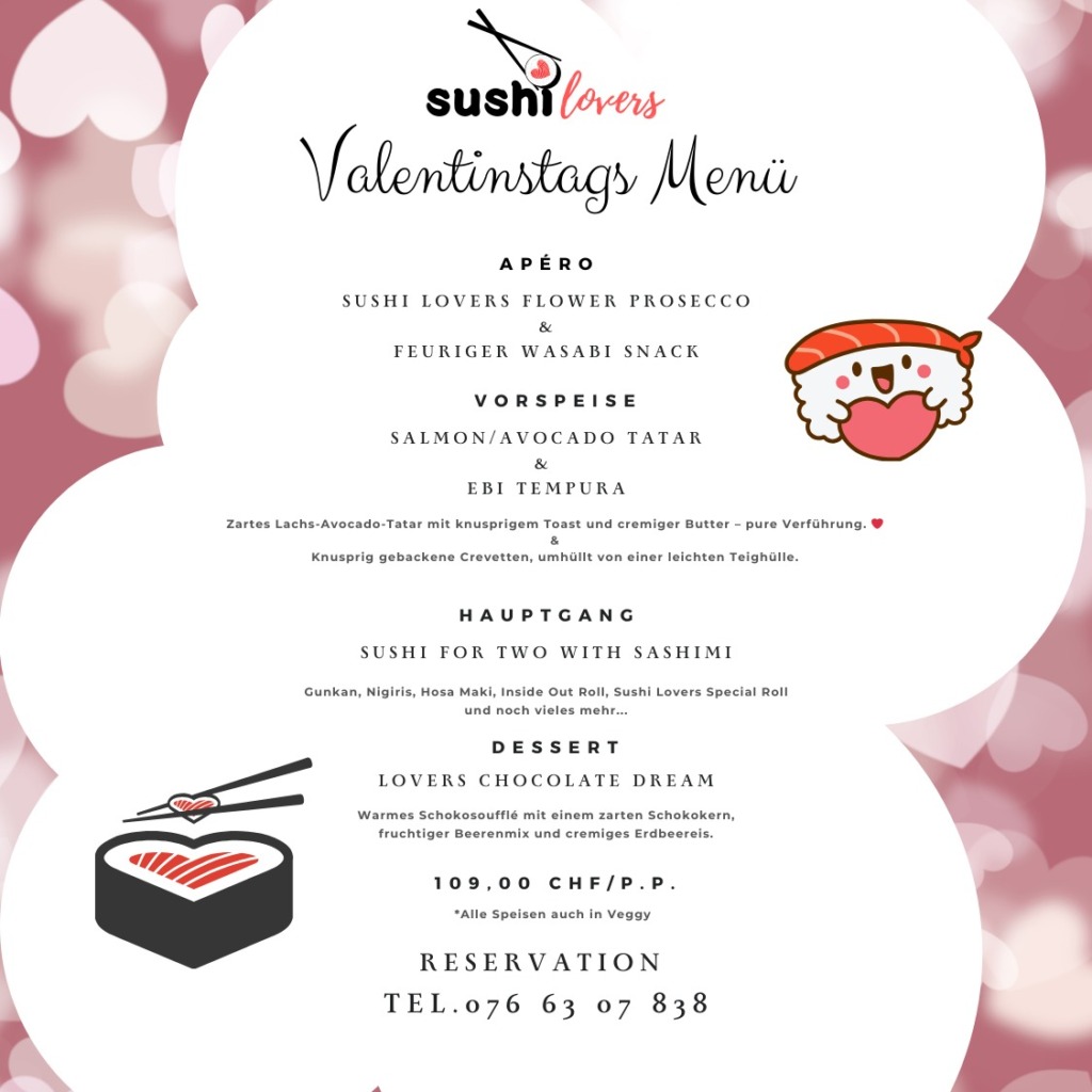 Valentinstags Menü - Restaurant sushi lovers - Wädenswil 1